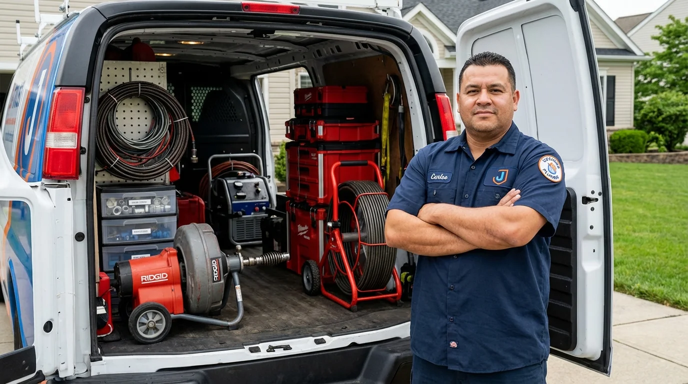 Professional drain cleaning equipment and Johns Plumbing LLC plumber in Central Point