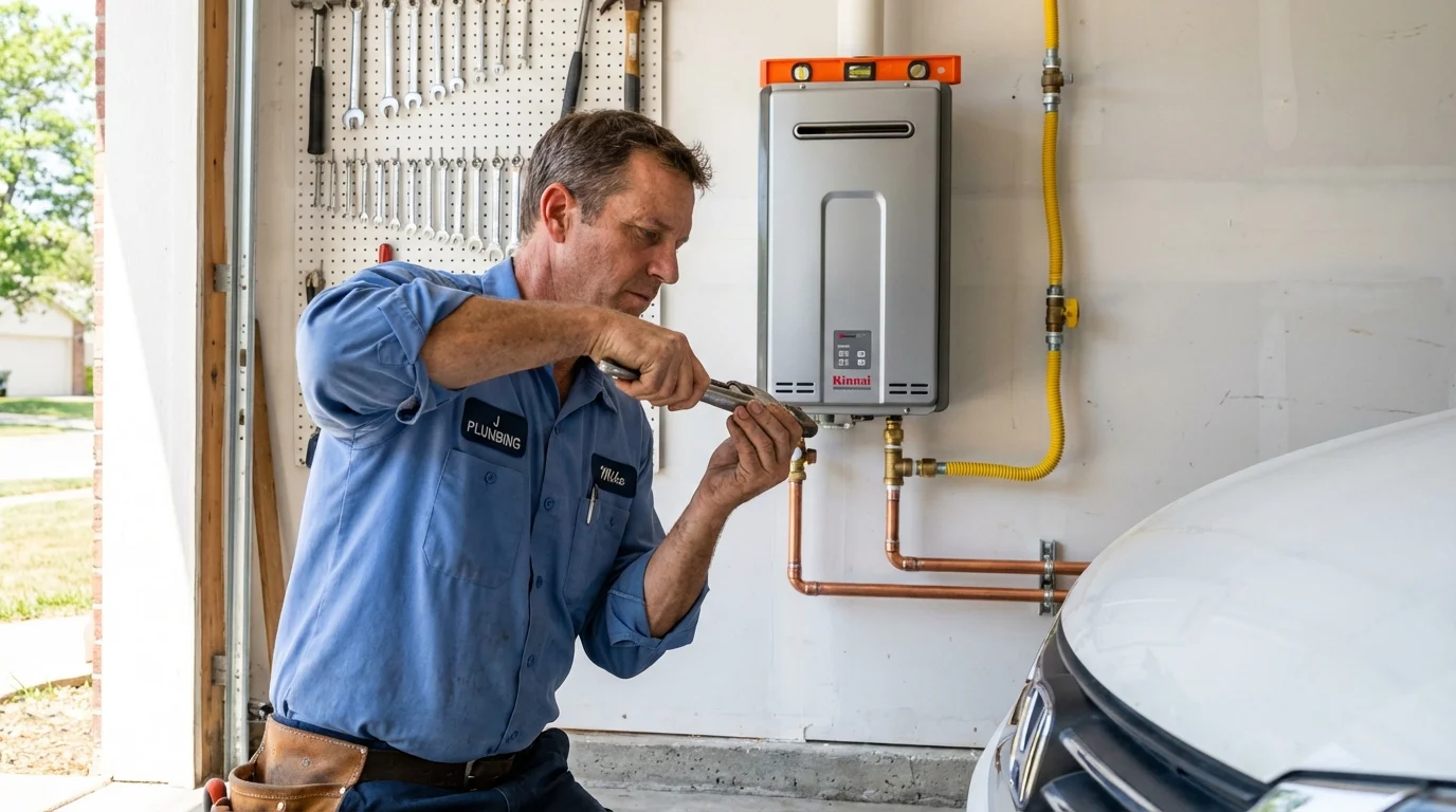 Tankless water heater installation by a Johns Plumbing LLC plumber in Central Point